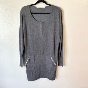 Athleta Sweater Dress‎ Gray Zipper Details size M